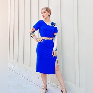🎉 FINAL PRICE 🎉Blue off-shoulder midi dress